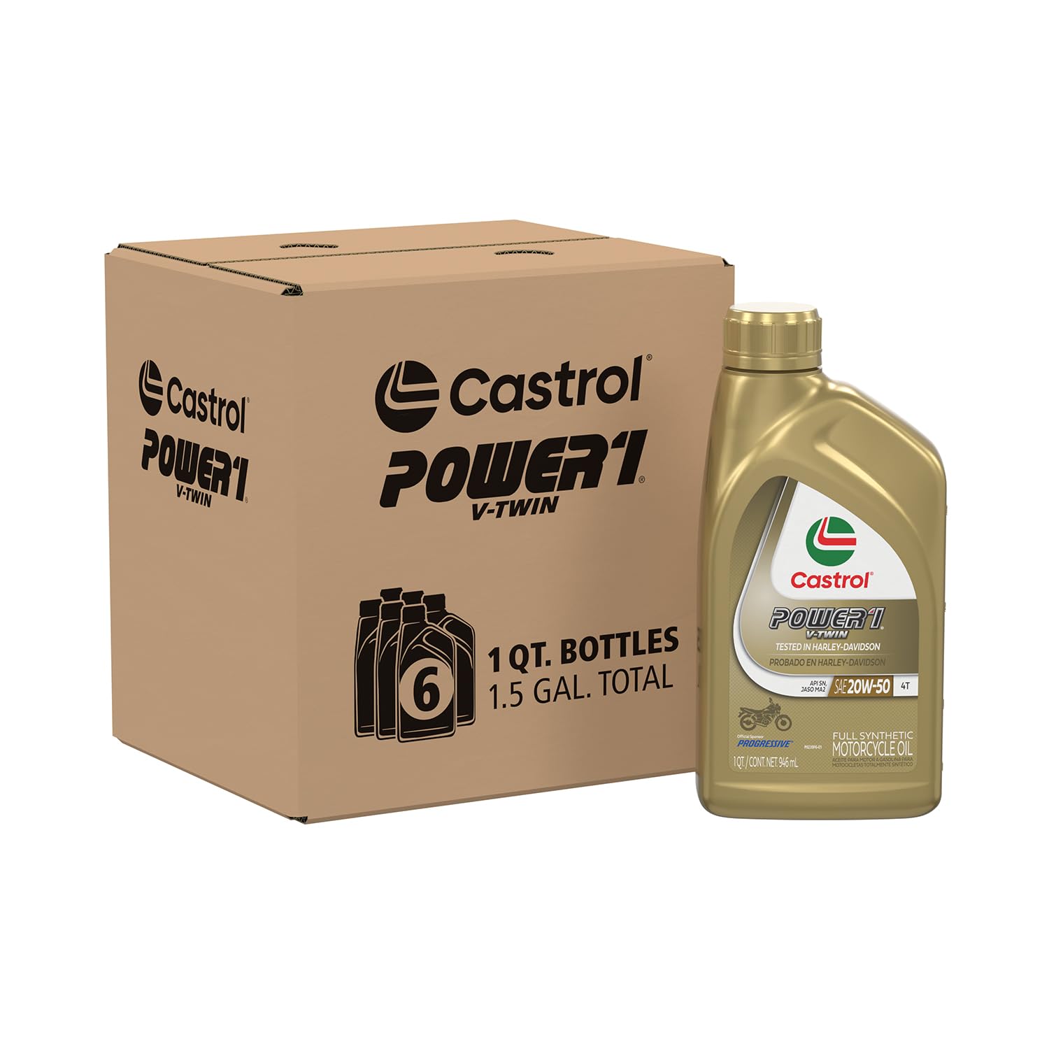 Amazon.com: Castrol Power1 V-Twin 20W-50 Full Synthetic Motorcycle